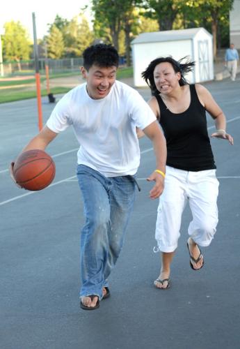 basketball - playing basketball