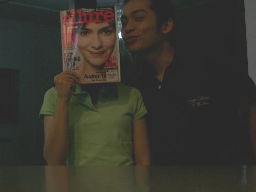 me and audrey tautou - i still wake up at night and can't believe i had this blissful opportunity. lol have fun everyone.