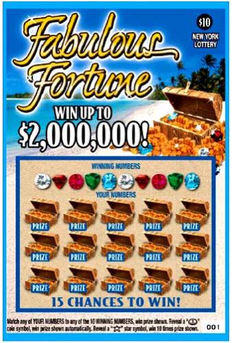 Fabulous Fortune Scratch Off Ticket - Match any of YOUR NUMBERS to any of the 10 WINNING NUMBERS, win prize shown  Reveal a coin symbol, win prize automatically  Reveal a star symbol, win 10 times prize shown