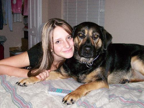 Family pets - I love this picture of my daughter and our adopted dog Sadie.
