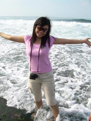 me and my sis at beach - lovely cute one