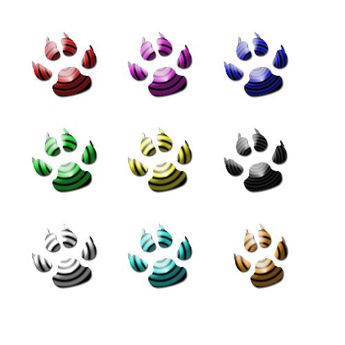 cat paws - colorful cat paws