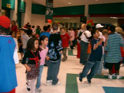 school dance - My daughter's elementary school dance. Hey at least at this one the boys aren't on one-side and the girls on another.
