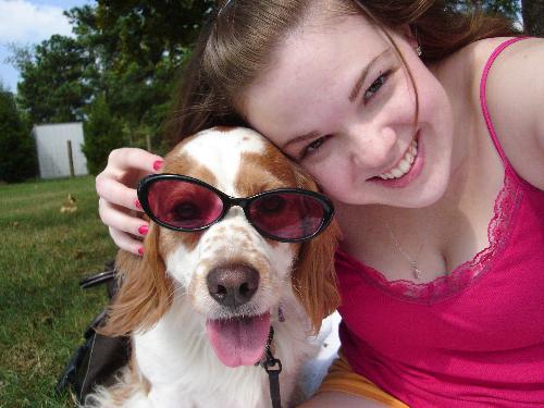 Daisy and Me - This is me and my dog at the park.