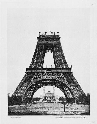 construction of Eiffel5 - rare photo taken during construction of Eiffel