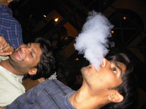 My friend at'hukka corner' - fog or smoke ..:)