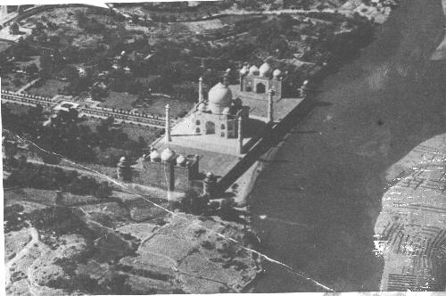 Taj Mahal - The arial view of Taj Mahal.The Taj has a total of seven stories of which five of them are sealed concealing rish evidence.
