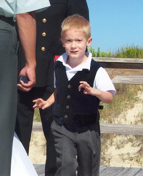 My son Ray - He was quite surprised when he realised he was getting his picture taken at our wedding.