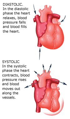 Systole-Diastole explanation - This picture explains the Systolic and Diastolic movements of the Heart.