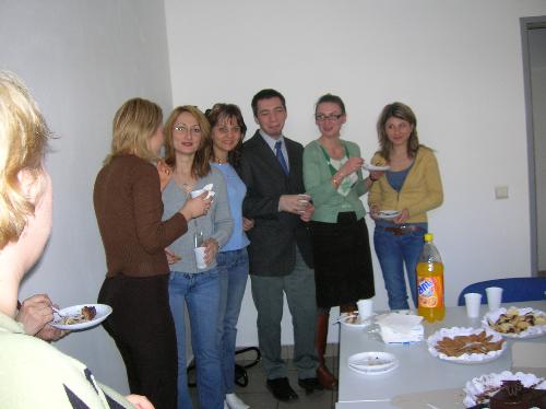My birthday on workplace - This is a picture with my colleges on work...who is nicer????