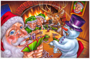 Santa plays poker - Santa plays in our home game