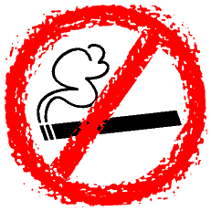 Please quit smoking - Banner representing area of no cigarette smoke