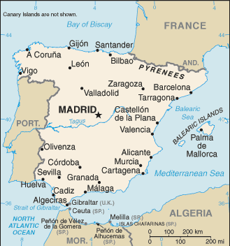 spain map - spain map for orientation