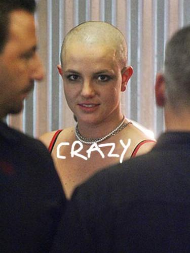 Crazyyyy Britney! - Britney with her recent haircut, as seen on Perezhilton.com, the celebrity gossip site.