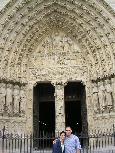 notre dame - husband and i in notre dame july 2004
