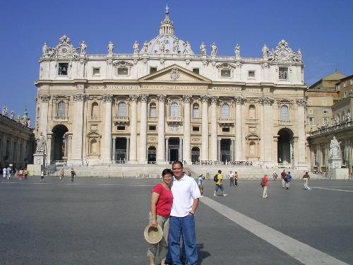 st peters basilica - husband and i in rome 2004