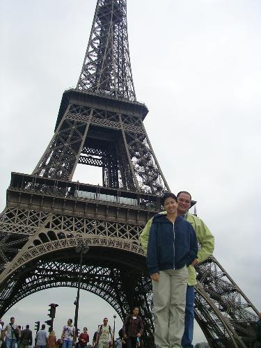 eiffel tower 2004 - husband and i in eiffel tower