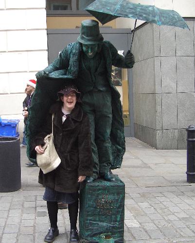 Me in Covent Garden - This is me in Covent Garden with a mime dressed as Dr Jekyll.