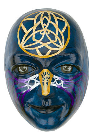 Mandalla Man - This is a mask i did for a fund raiser called Faces for Life. He sold at the auction for around $75. the first piece of my art that made money!
