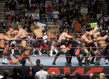Royal Rumble - The match in where there are 30 opponents in the same ring and the objective is to throw the opponent over the top rope and be the last man standing in the ring.