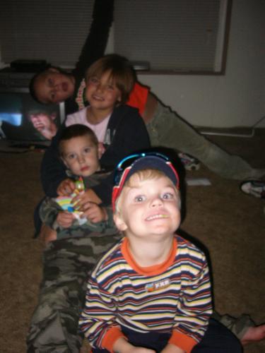 my kids - This is my girls,my nephew and in fron my best friends little boy..