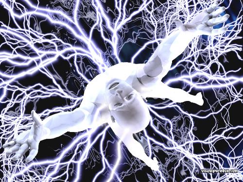 charged - Electricity charges a human being