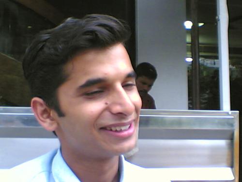 At a local Chat Center - Well, this is at a place called Sagar Sweets. I m with my friends