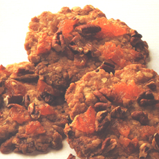 Apricot and Nut Crunchies - You can almost imagine sneaking in to quickly
to grab one of these from under the cook's nose! Apricot and Nut Crunchies - You can almost imagine sneaking in to quickly
to grab one of these from under the cook's nose!