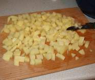 Potato - Cutting up potatoes, getting ready to prepare dinner.