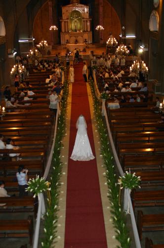 wedding - while walking down the aisle