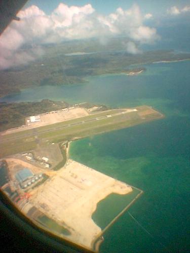 Subic Airport - Partial view of the runway taken by me on a flight to Manila