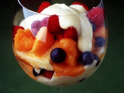 fruit with ice cream  - fruit with ice cream photo
