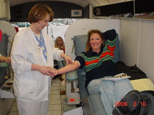 blood donation - during the blood donation process