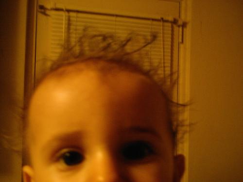 My daughter - Aggg it attack of the scary monkey baby! This is my daughter right after having a bath!