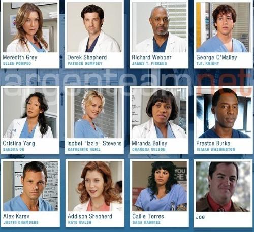 Grey's anatomy - These are the main actors Grey's anatomy.The show is about some young doctors' life.And it's my favorite show