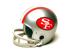 San Francisco 49ers 1963 Throwback Mini replica He - I am a huge 49ers fan and this is the helmet they used before the switched over to the gold ones that are used to day.