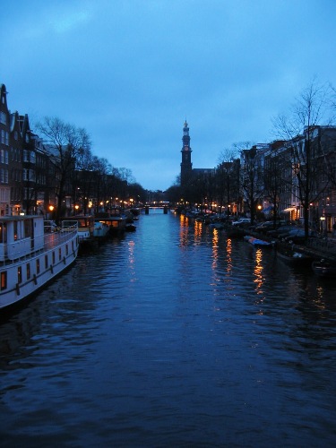 Amsterdam Canal at Twilight - Amsterdam is laced with beautiful canals throughout the city.