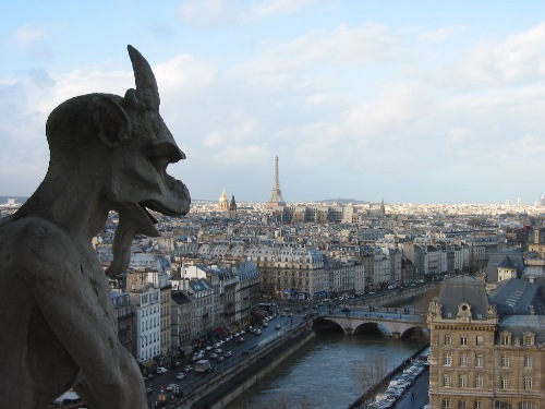 Gargoyle Sentry - Taken from the top of Notre Dame where one of many Gargoyles stands an eternal watch over the city of Paris.