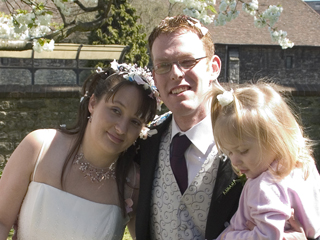 On my wedding day with my wife - This is a picture of me, my now wife and her daughter which was one of our brides maid on our wedding day 22nd of April 2006