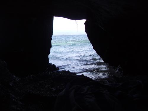 View of the ocean from inside Cudugnon Cave - View from inside Cudugnon Cave