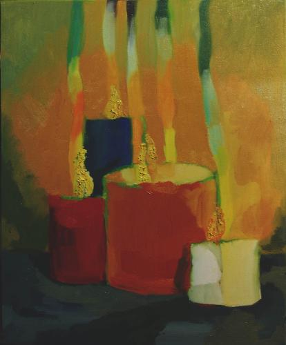 Candles - Decorative oil painting. Size 16 x 20. Oil on canvas.