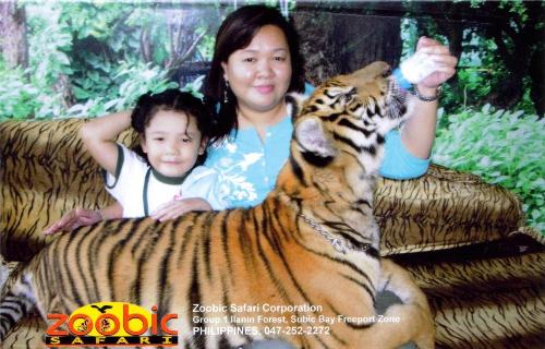 me, nadine & a baby tiger - Me, my daughter Nadine and a baby tiger at the Zoobic Safari