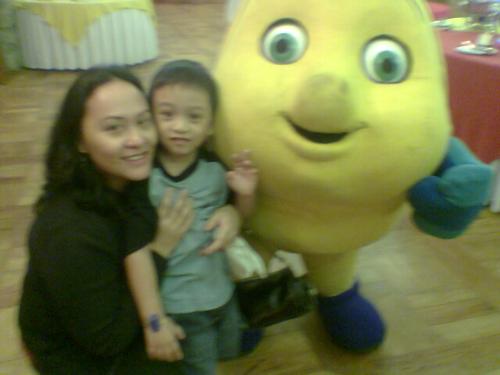 with nemo - we've attended a birthday party at the manila polo club. we saw nemo before he went to the stage, we surely got his attention by keeping him off the stage!