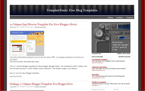 TemplatePanic - TemplatePanic.com, free blog templates