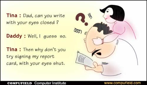 report card joke - a joke about a child and her report card