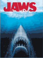 Jaws - The Jaws movie cover, which also features the famous shark.
