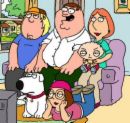 The whole family guy cast - I love the picture of the whole cast of the family guy. They are like an average family watching television.
