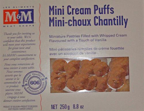 M&M cream puffs - Box of cream puffs.