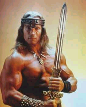Conan The Barbarian - Arnold in action in Conan The Barbarian