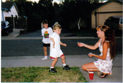 Me with kids - Me and kids 4th July 1998.